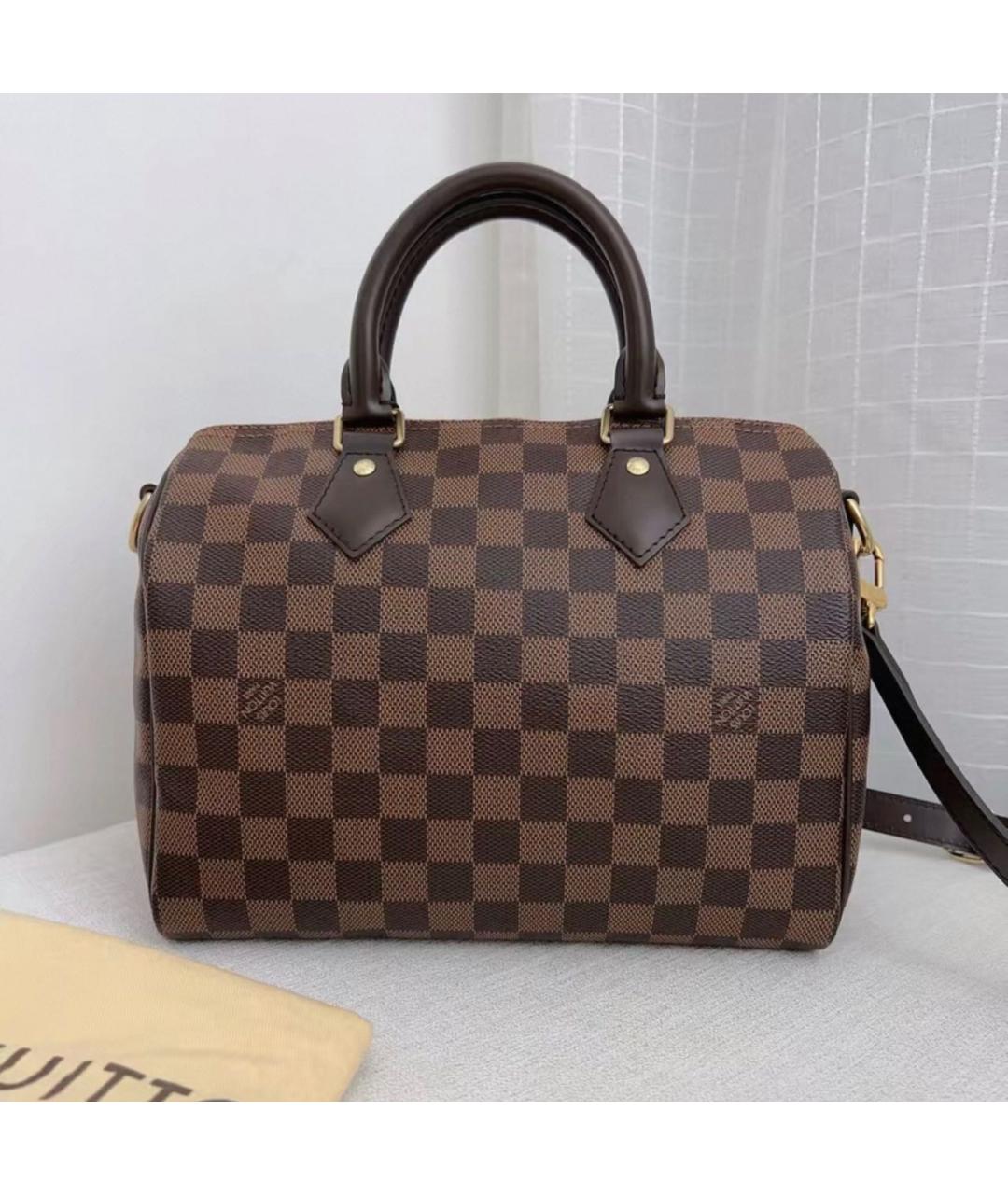 LOUIS VUITTON Коричневая сумка с короткими ручками из канвы, фото 2