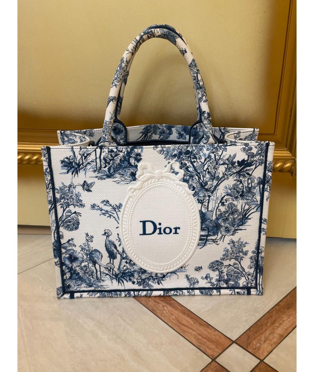 CHRISTIAN DIOR Синяя хлопковая сумка с короткими ручками, фото 5