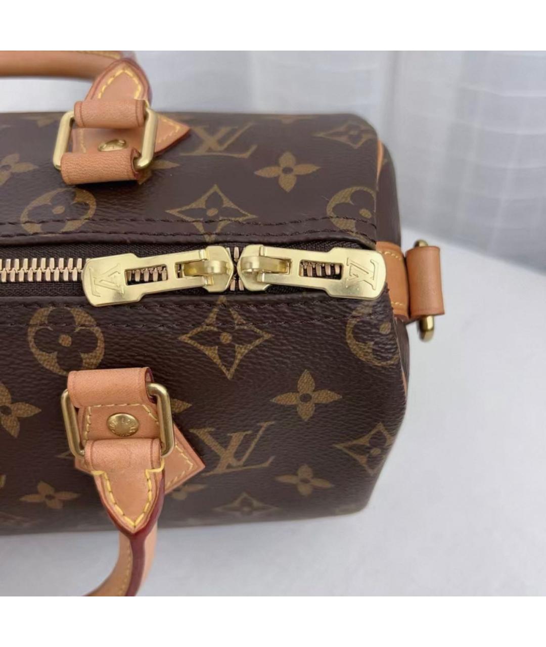 LOUIS VUITTON Коричневая кожаная сумка через плечо, фото 6