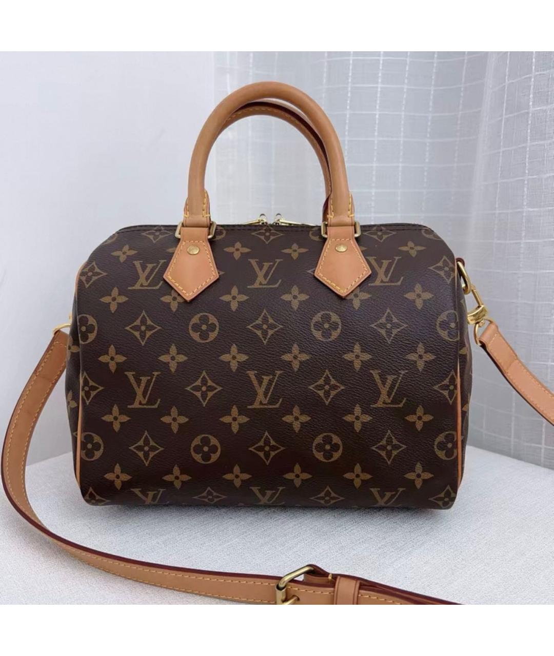 LOUIS VUITTON Коричневая кожаная сумка через плечо, фото 8