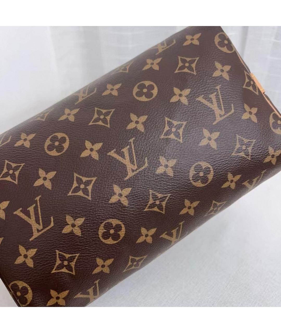 LOUIS VUITTON Коричневая кожаная сумка через плечо, фото 5