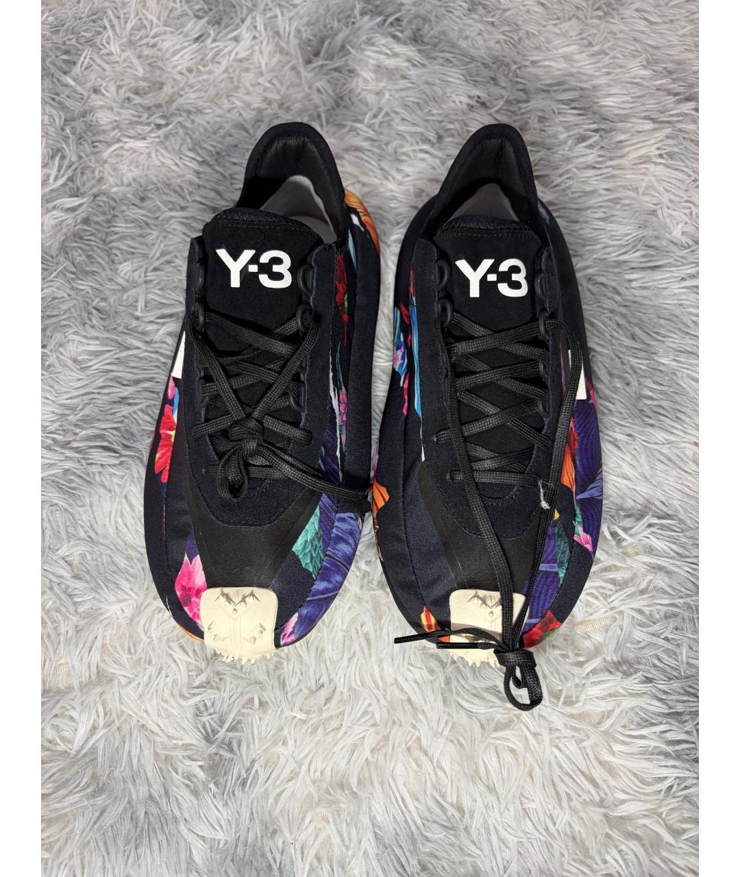 Y-3 Черные кожаные низкие кроссовки / кеды, фото 2