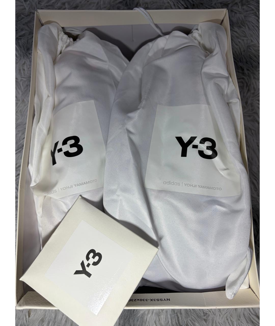 Y-3 Черные кожаные низкие кроссовки / кеды, фото 5