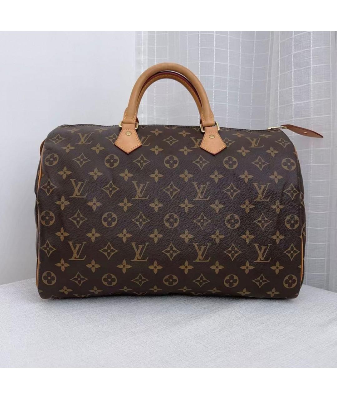 LOUIS VUITTON Коричневая сумка с короткими ручками из канвы, фото 2