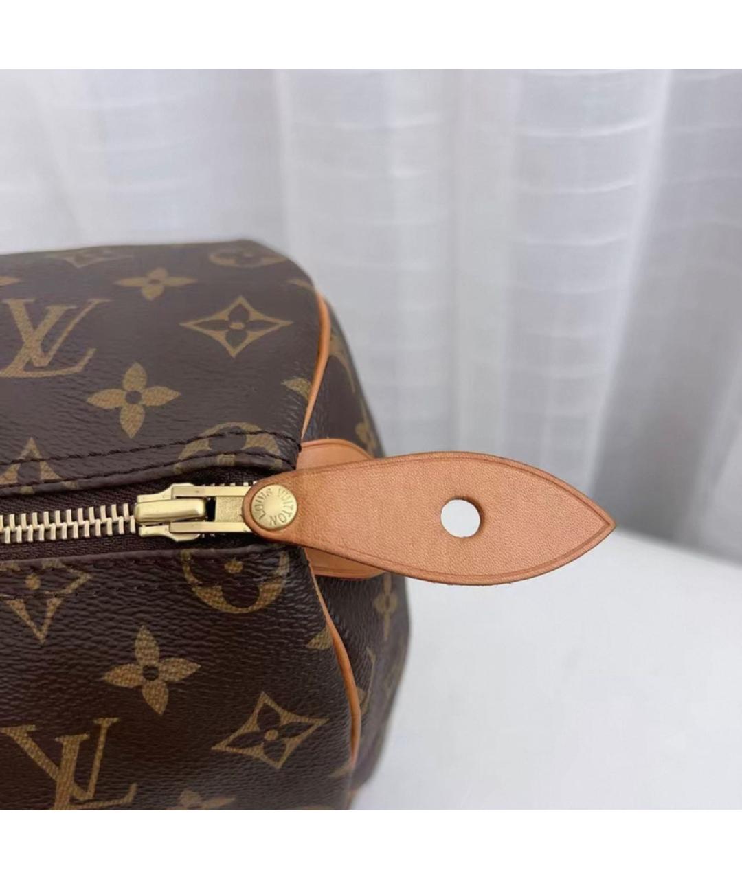 LOUIS VUITTON Коричневая сумка с короткими ручками из канвы, фото 7