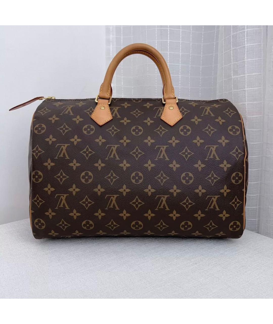 LOUIS VUITTON Коричневая сумка с короткими ручками из канвы, фото 9