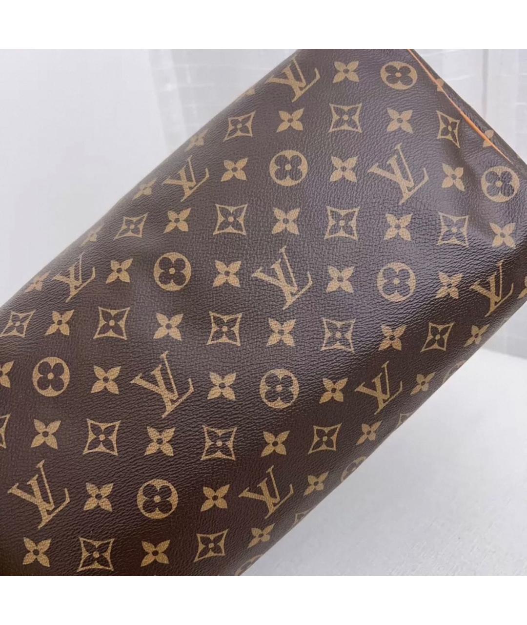 LOUIS VUITTON Коричневая сумка с короткими ручками из канвы, фото 4