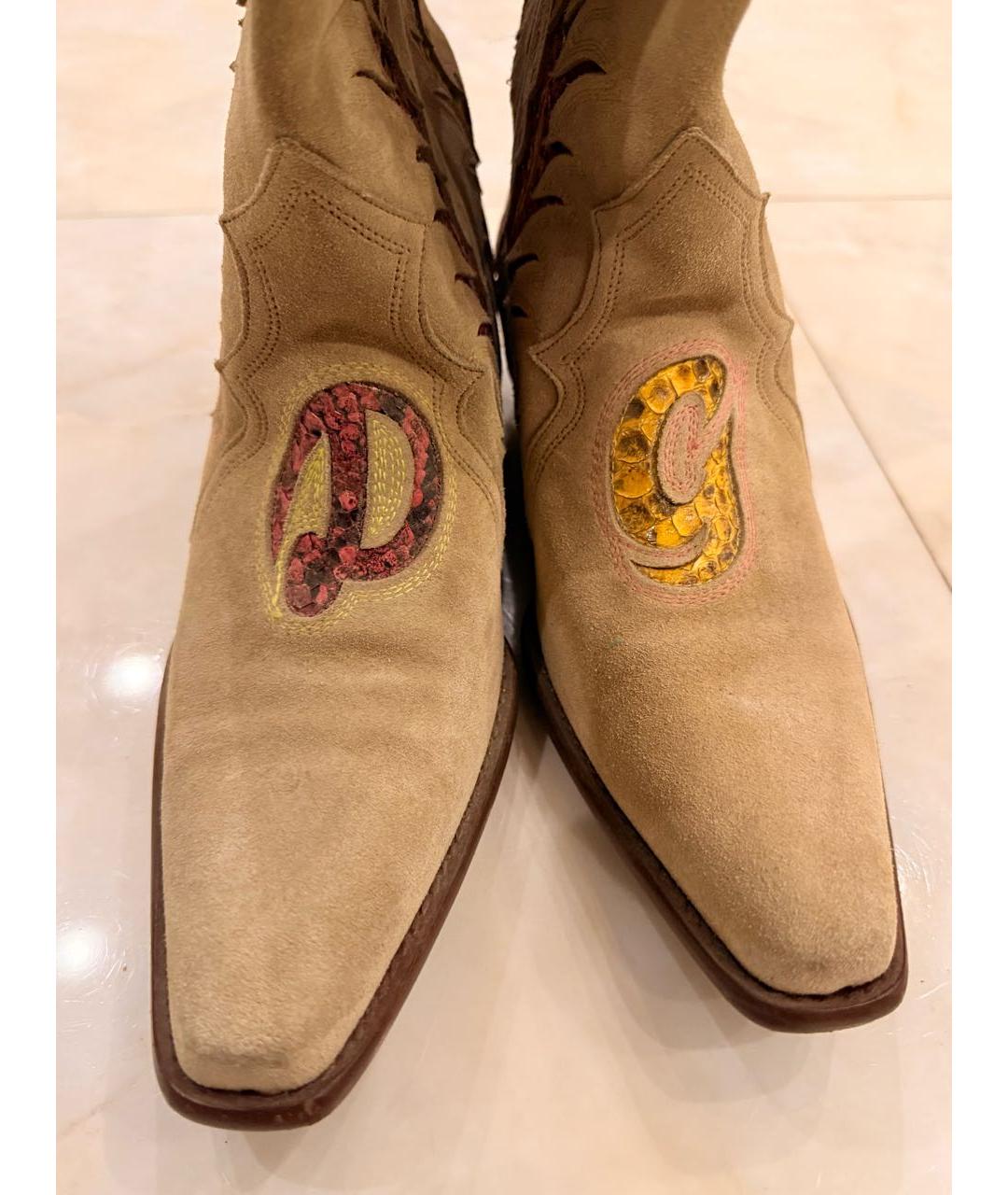 DOLCE&GABBANA Бежевые замшевые сапоги, фото 3