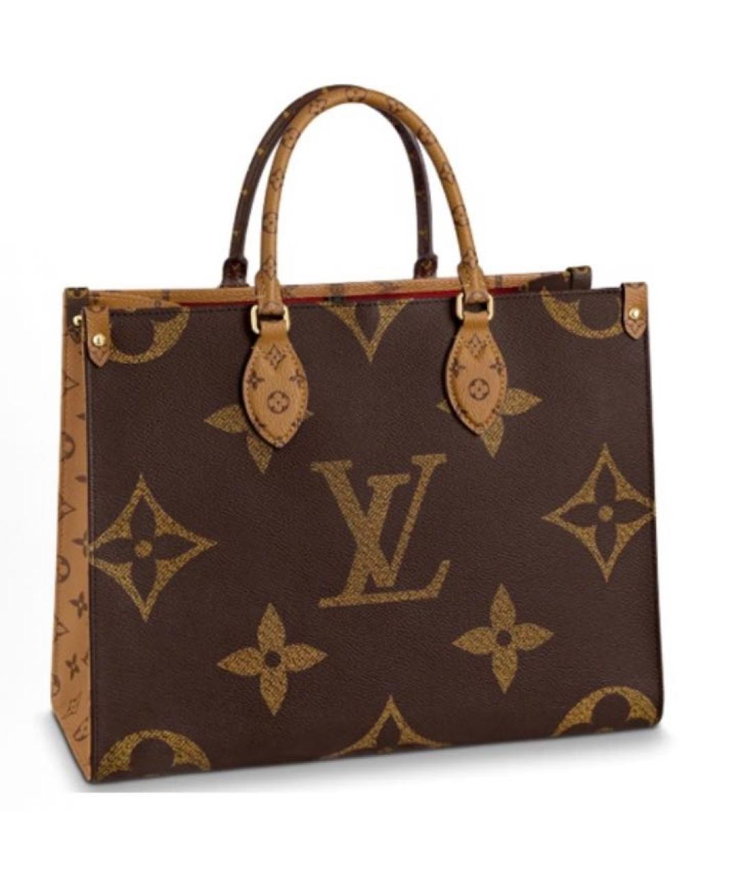 LOUIS VUITTON Коричневая сумка тоут из канвы, фото 5