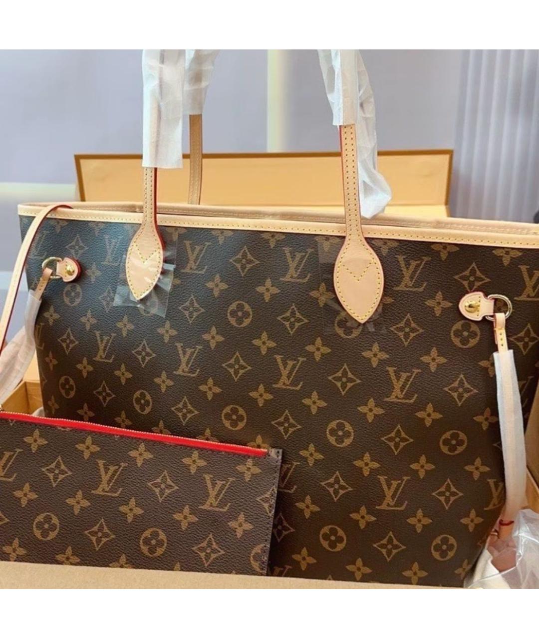 LOUIS VUITTON Коричневая сумка тоут из канвы, фото 4