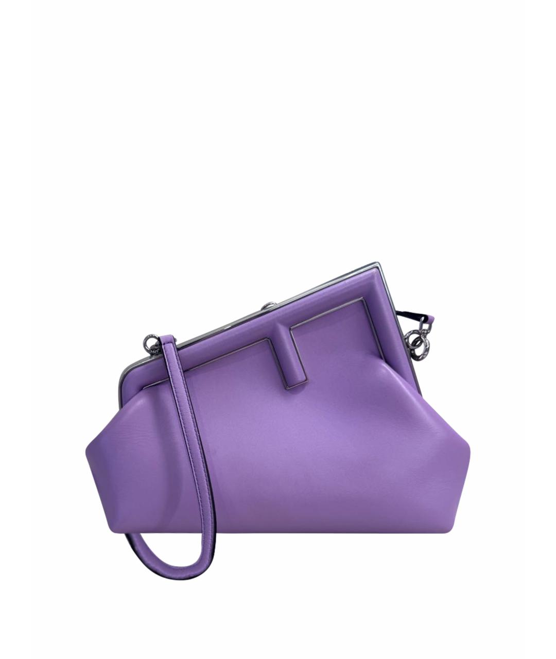 FENDI Фиолетовая кожаная сумка через плечо, фото 1