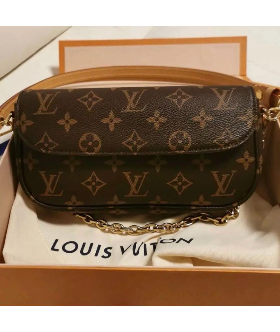 LOUIS VUITTON Коричневая сумка через плечо из канвы, фото 3