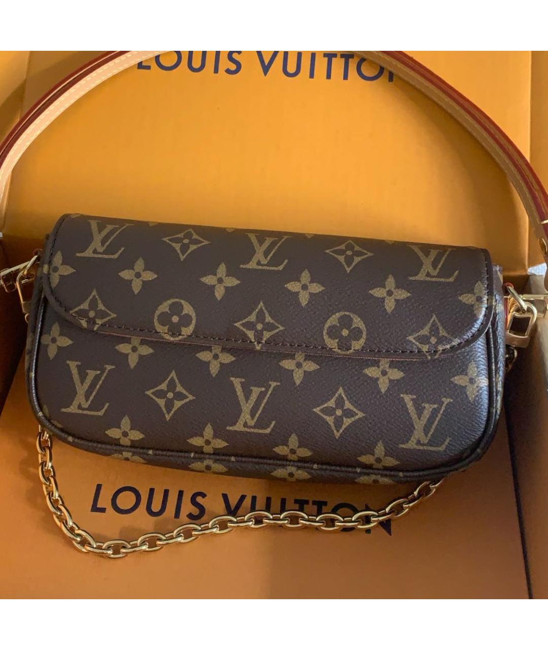 LOUIS VUITTON Коричневая сумка через плечо из канвы, фото 4