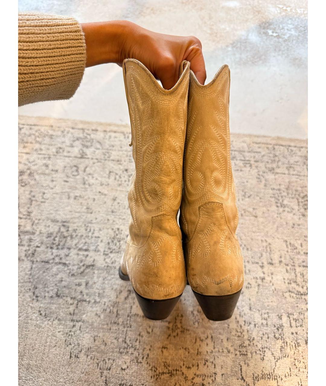 ISABEL MARANT Белые кожаные полусапоги, фото 4