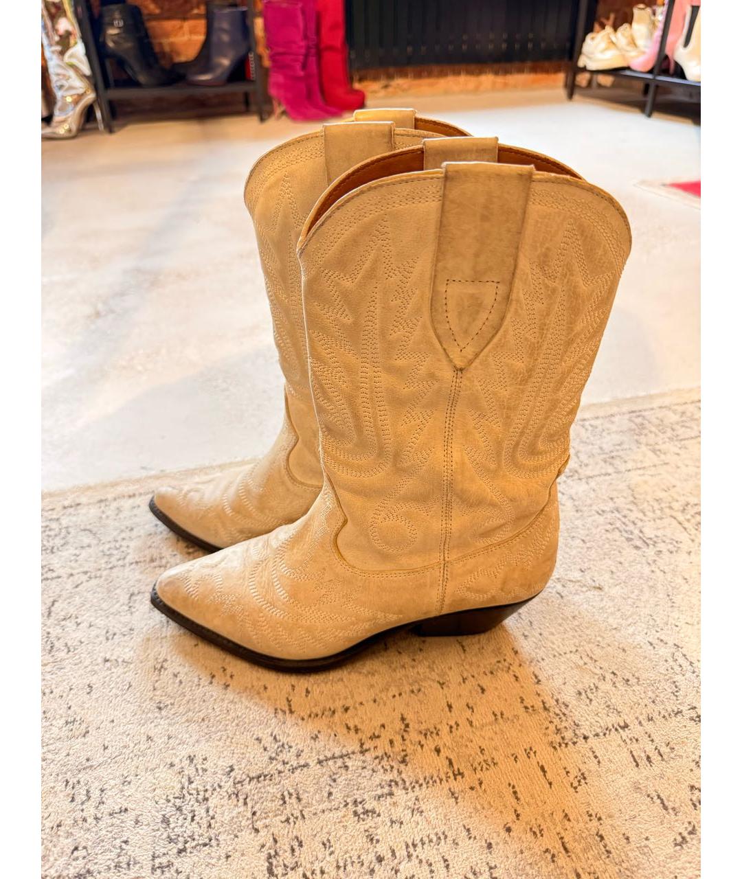 ISABEL MARANT Белые кожаные полусапоги, фото 3