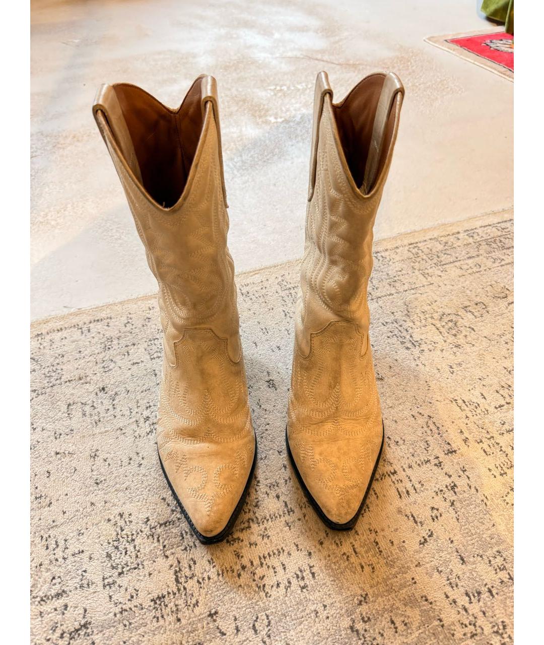 ISABEL MARANT Белые кожаные полусапоги, фото 2