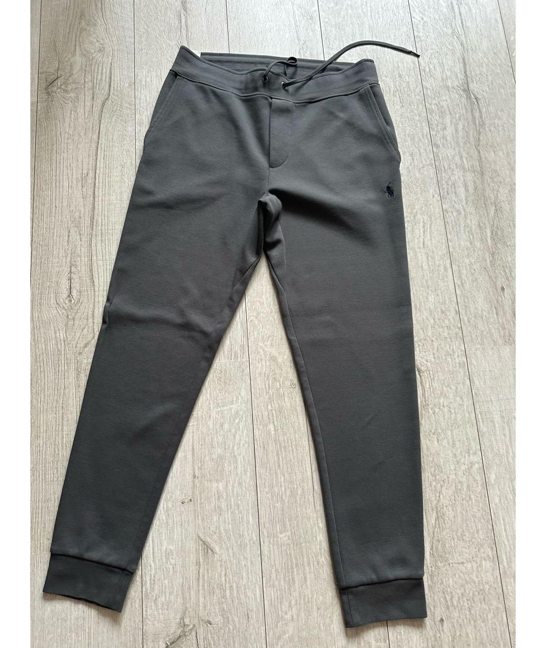 POLO RALPH LAUREN Антрацитовые хлопко-эластановые повседневные брюки, фото 6