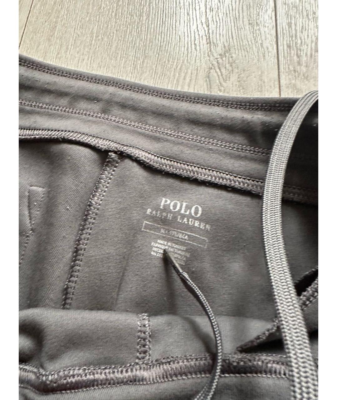 POLO RALPH LAUREN Антрацитовые хлопко-эластановые повседневные брюки, фото 3