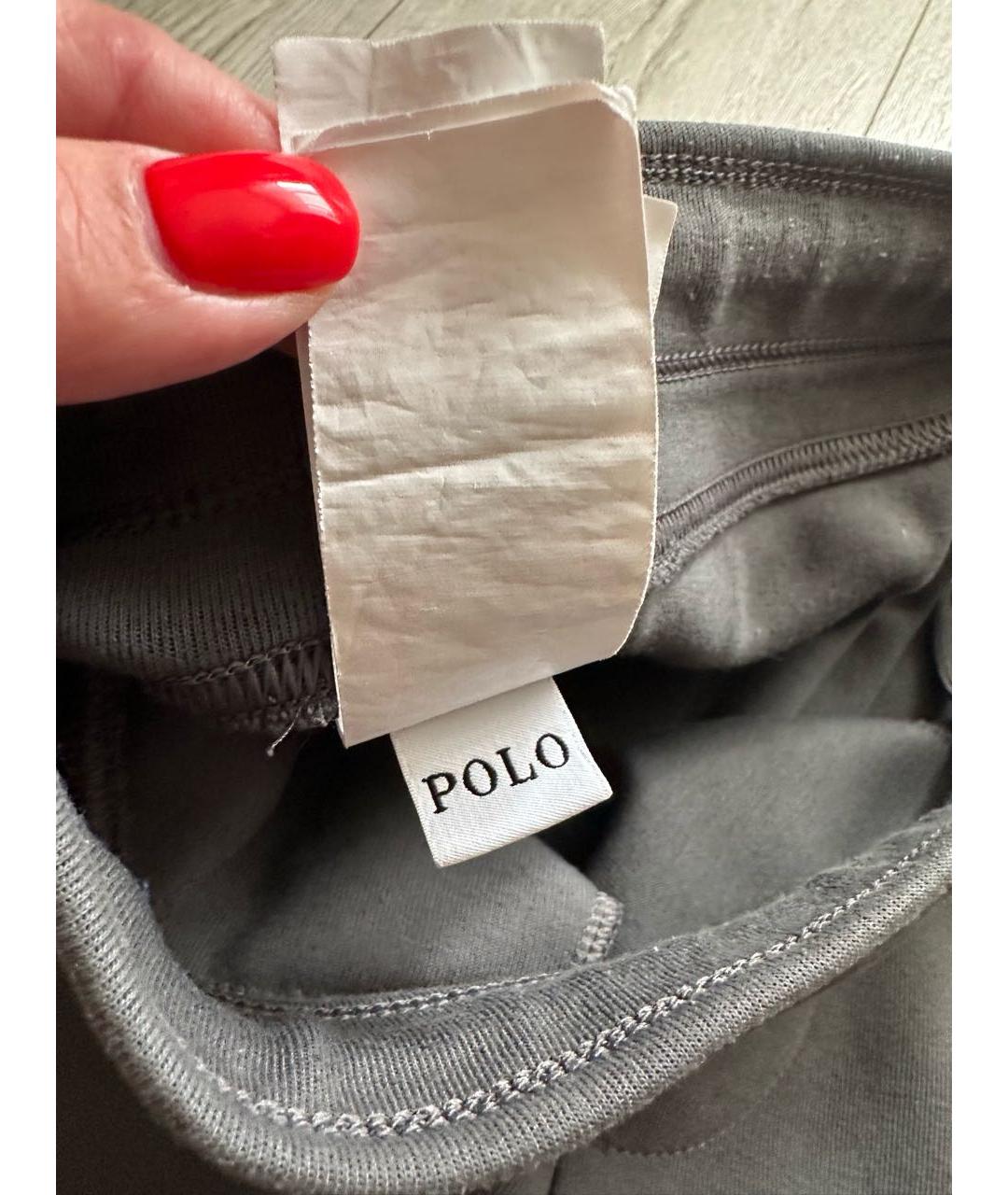 POLO RALPH LAUREN Антрацитовые хлопко-эластановые повседневные брюки, фото 5