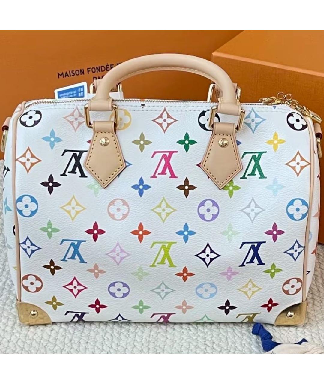 LOUIS VUITTON Белая сумка тоут из канвы, фото 4