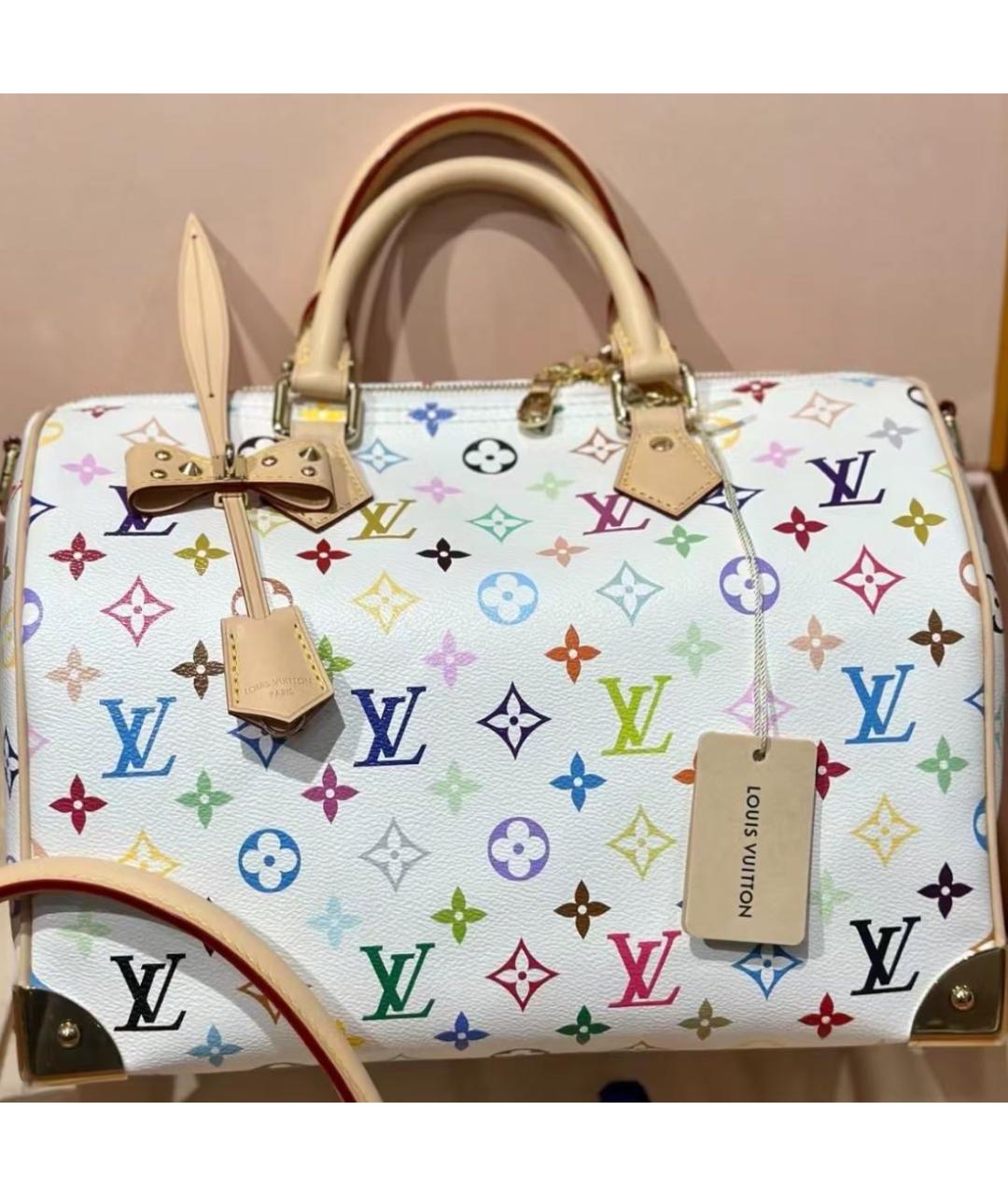 LOUIS VUITTON Белая сумка тоут из канвы, фото 3