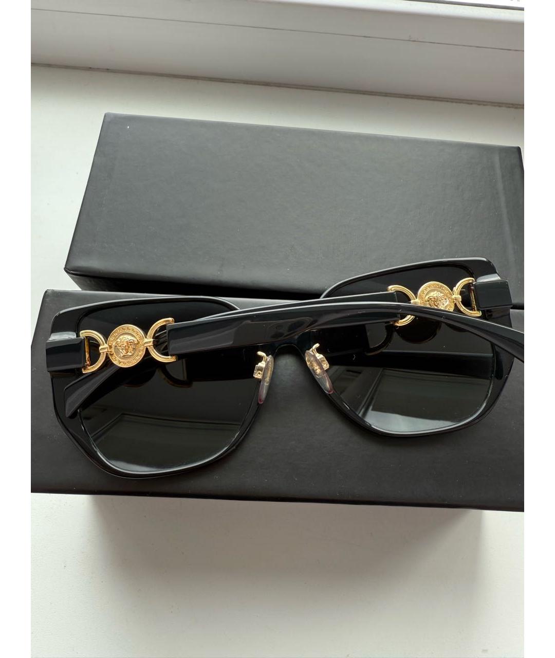VERSACE Черные пластиковые солнцезащитные очки, фото 5