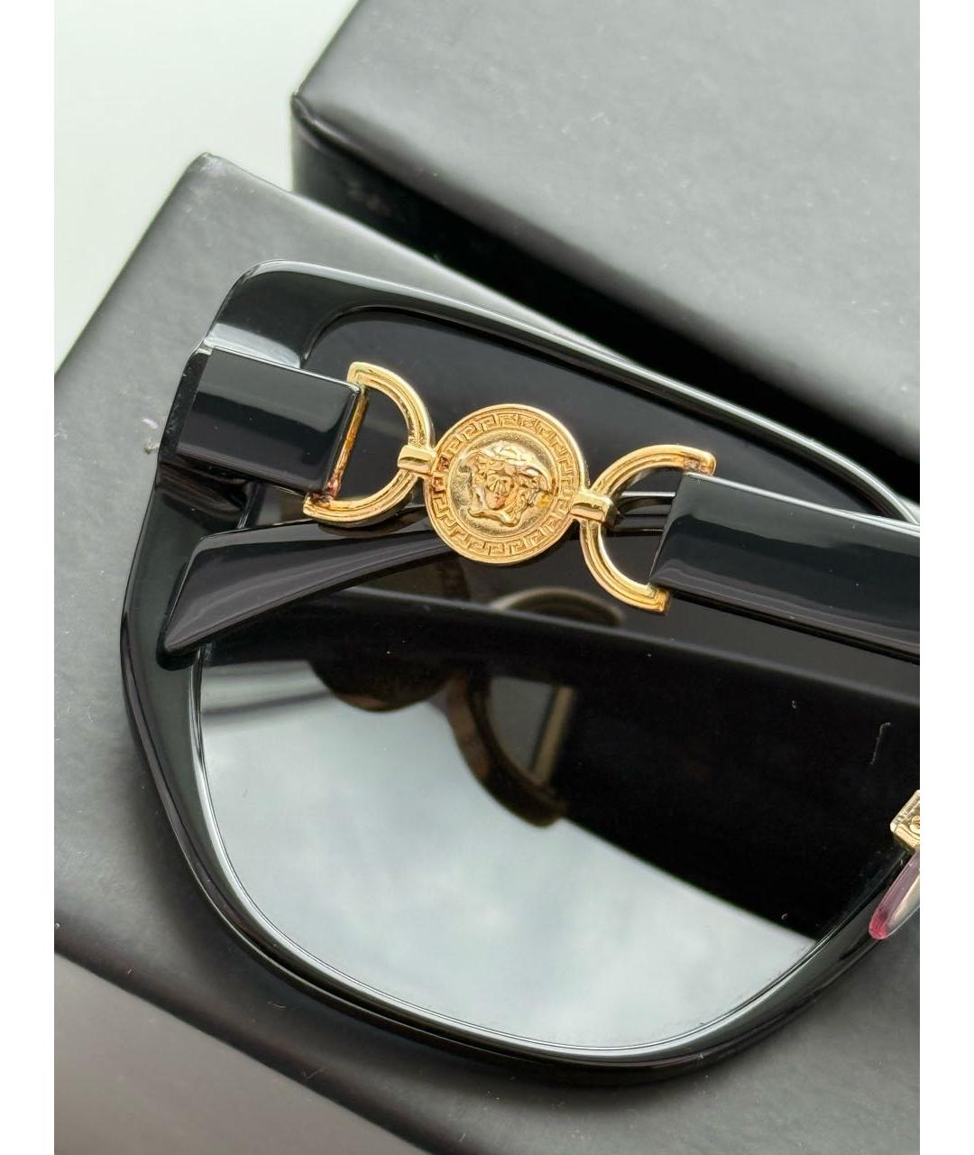 VERSACE Черные пластиковые солнцезащитные очки, фото 6