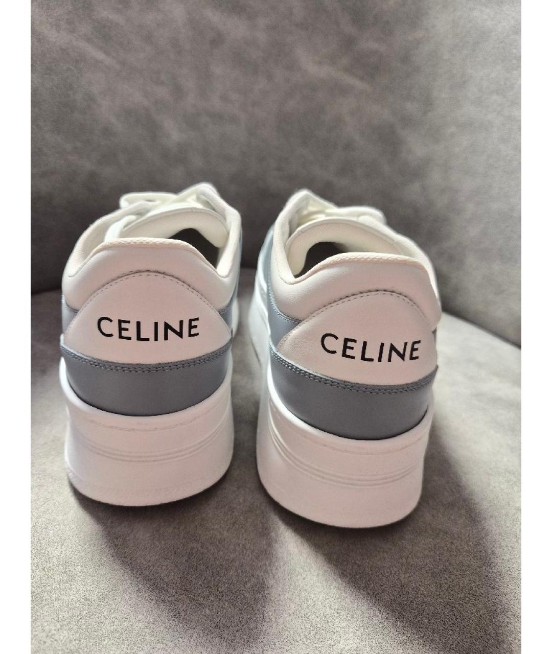 CELINE Голубые кожаные слипоны, фото 4