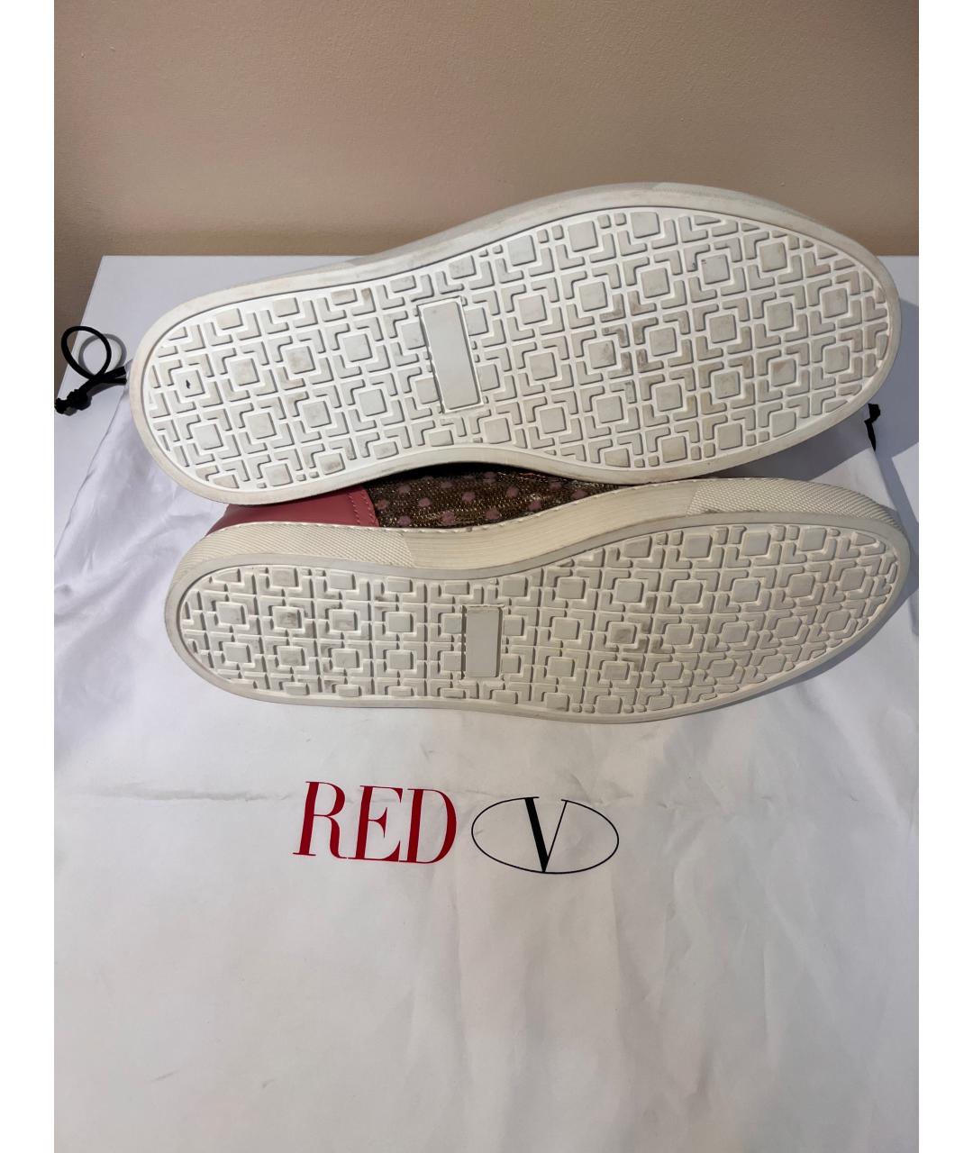 RED VALENTINO Розовые текстильные кеды, фото 5