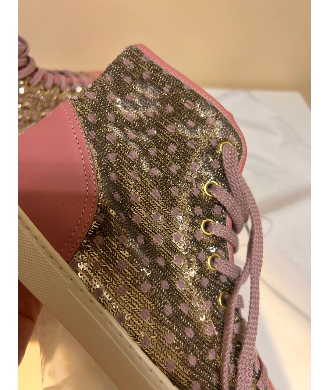 RED VALENTINO Розовые текстильные кеды, фото 4