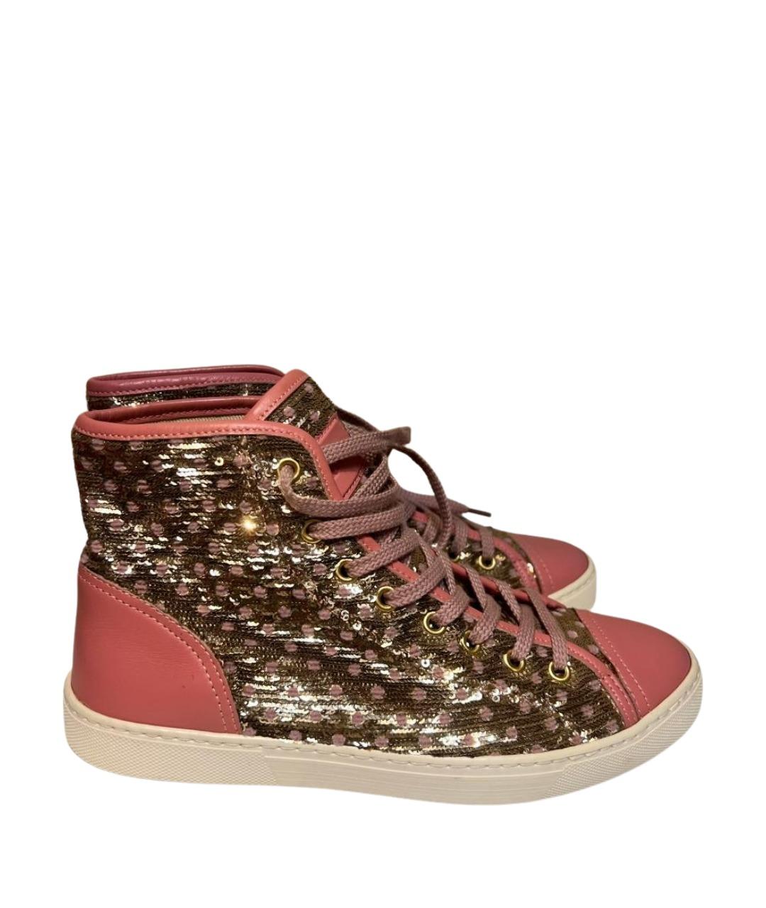 RED VALENTINO Розовые текстильные кеды, фото 1