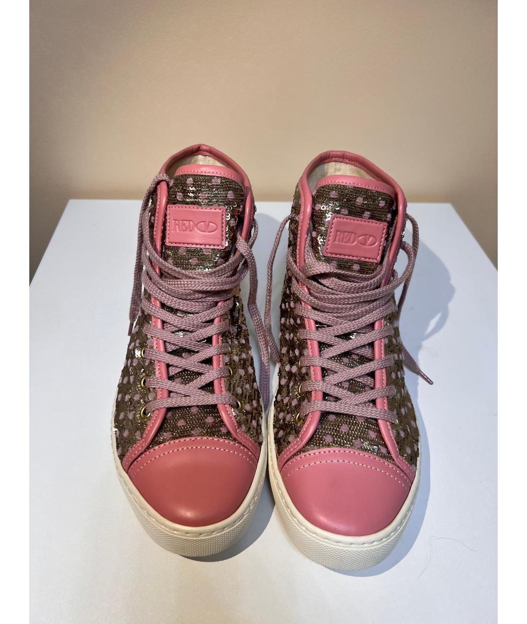 RED VALENTINO Розовые текстильные кеды, фото 2