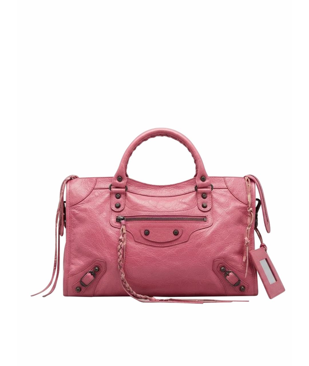 BALENCIAGA Розовая кожаная сумка с короткими ручками, фото 1