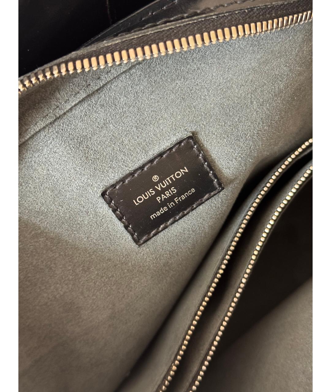 LOUIS VUITTON Черная кожаная сумка тоут, фото 3