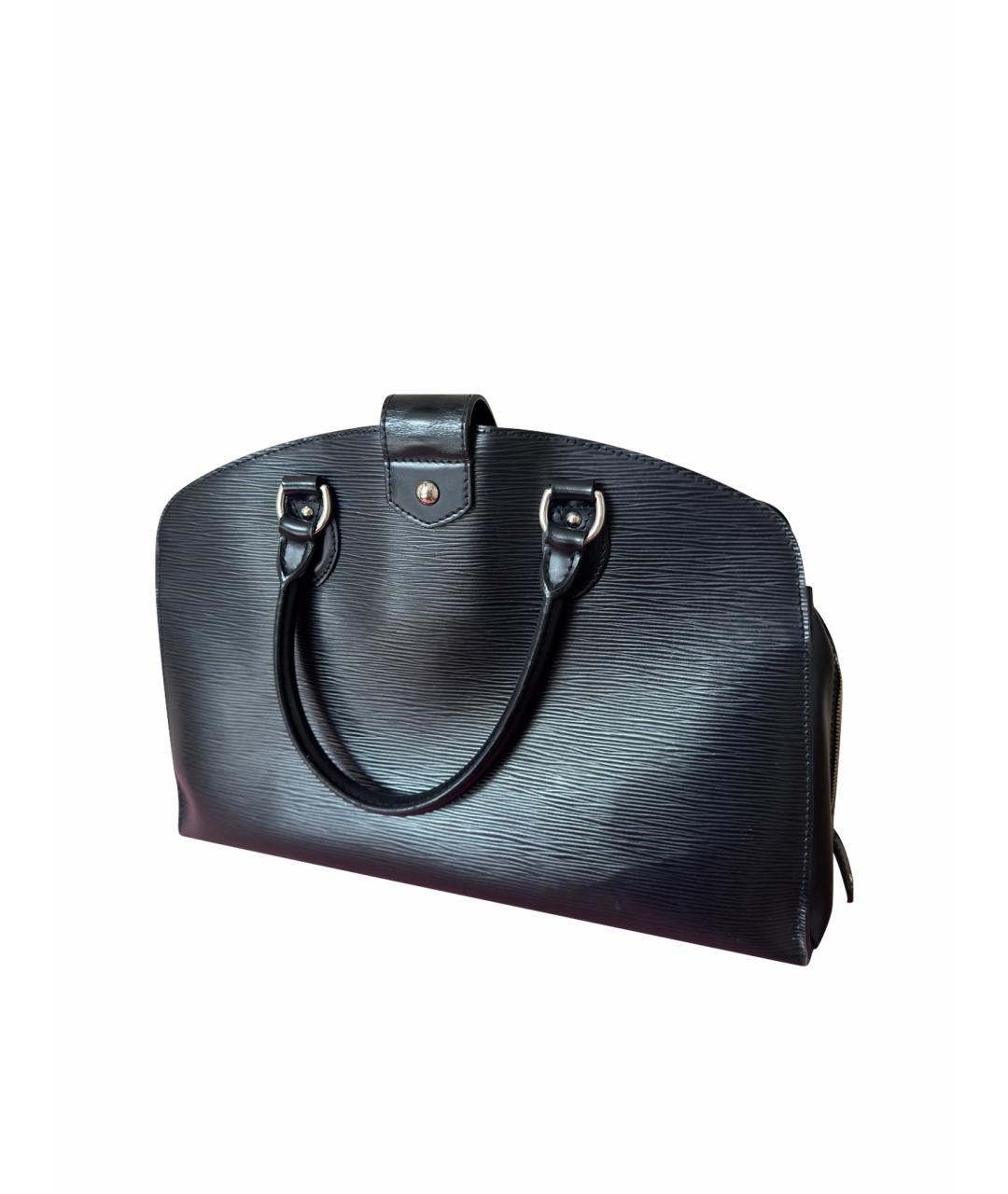 LOUIS VUITTON Черная кожаная сумка тоут, фото 1