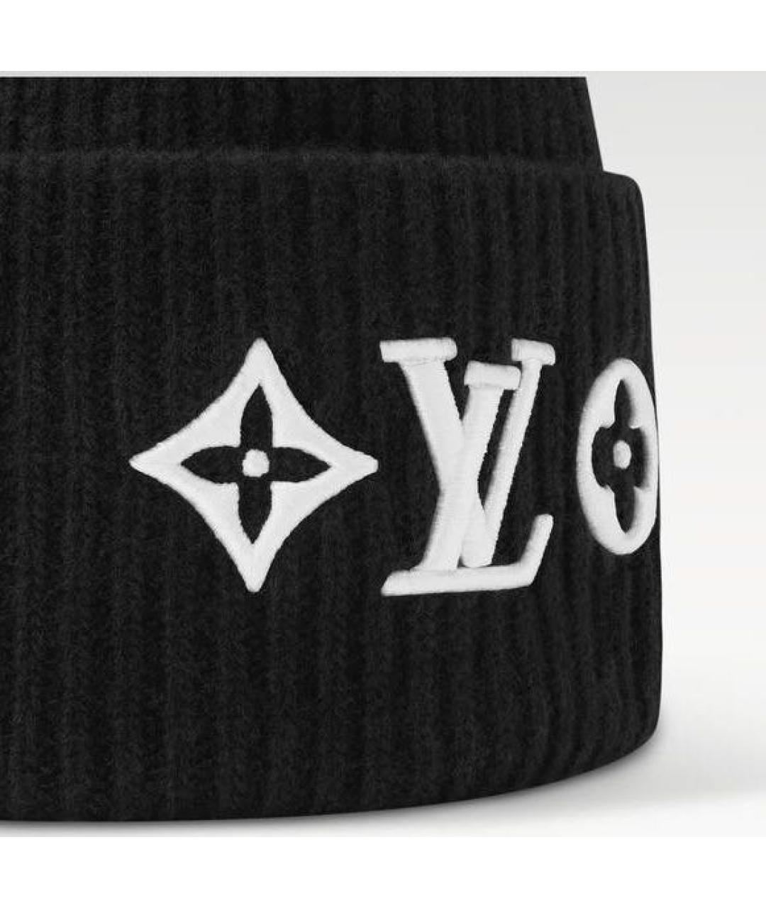 LOUIS VUITTON Черная шерстяная шапка, фото 2