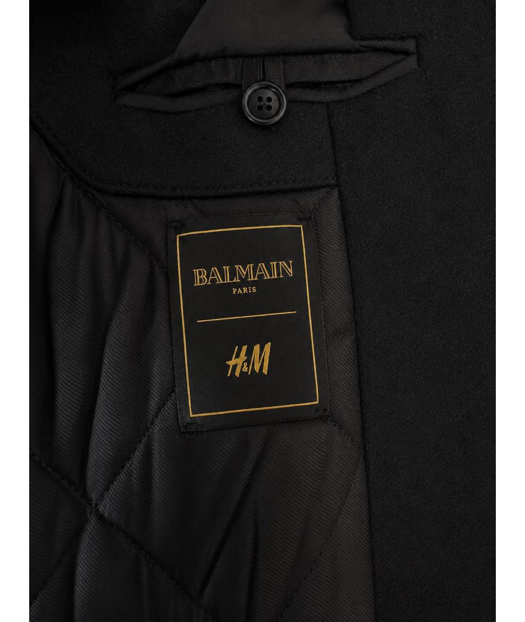 BALMAIN Черное шерстяное пальто, фото 7
