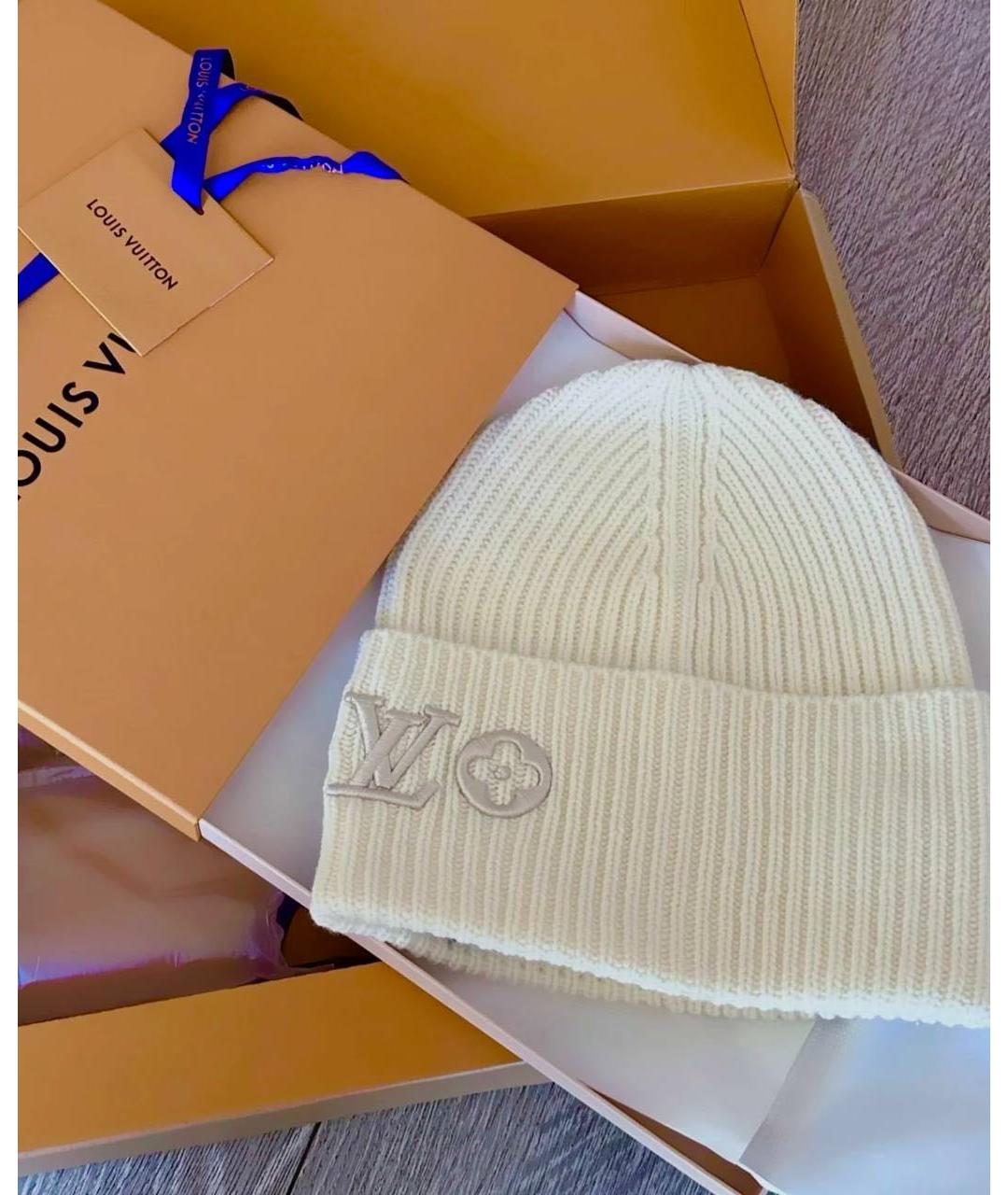 LOUIS VUITTON Белая шерстяная шапка, фото 7