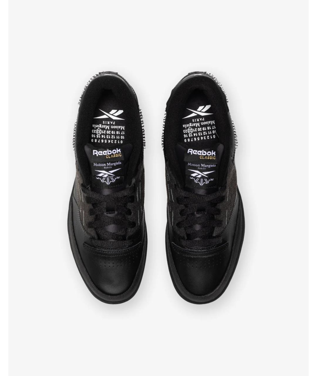 MAISON MARGIELA Черные кожаные кеды, фото 3