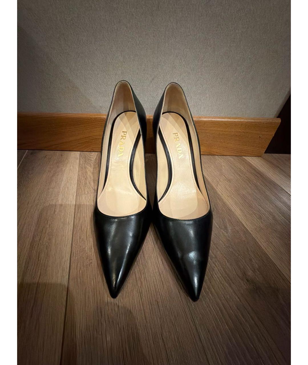 PRADA Черные кожаные туфли, фото 2