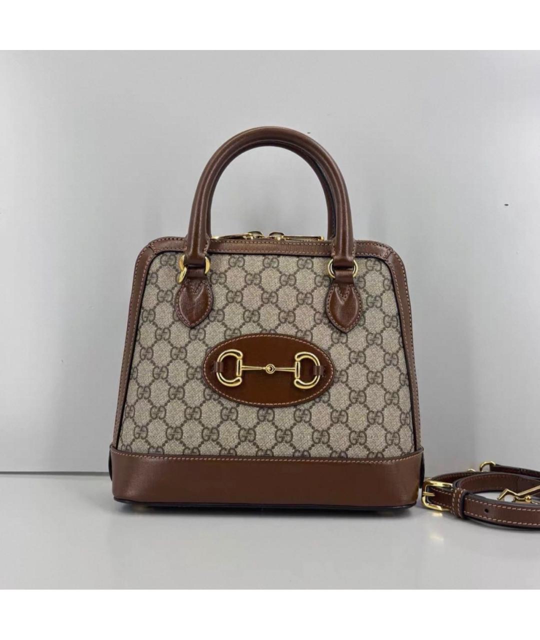 GUCCI Коричневая кожаная сумка через плечо, фото 9