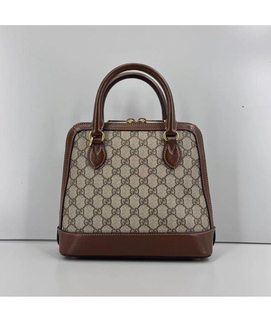 GUCCI Коричневая кожаная сумка через плечо, фото 2