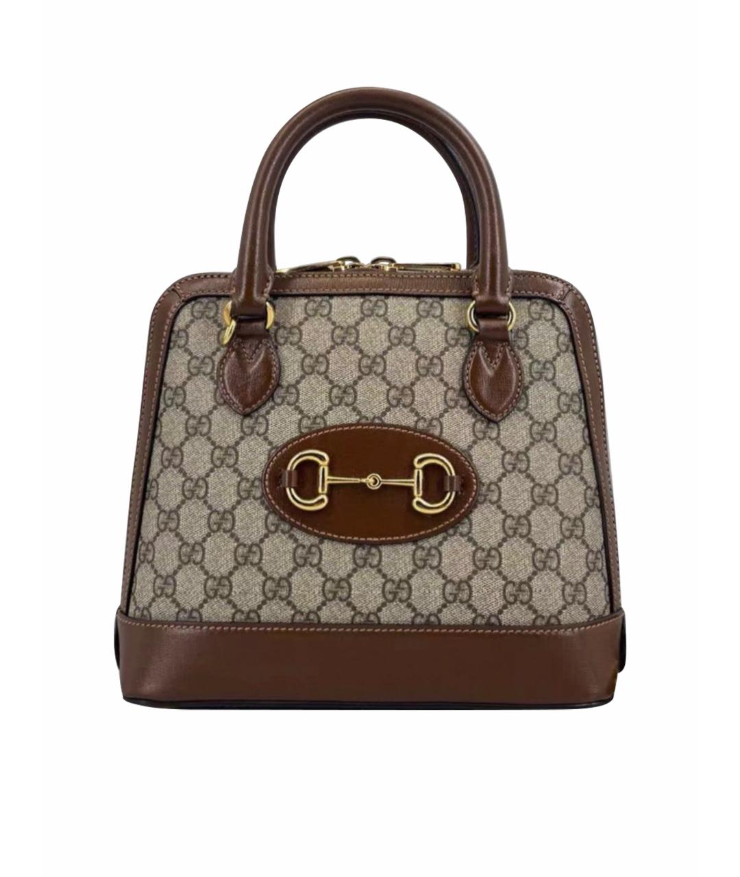 GUCCI Коричневая кожаная сумка через плечо, фото 1