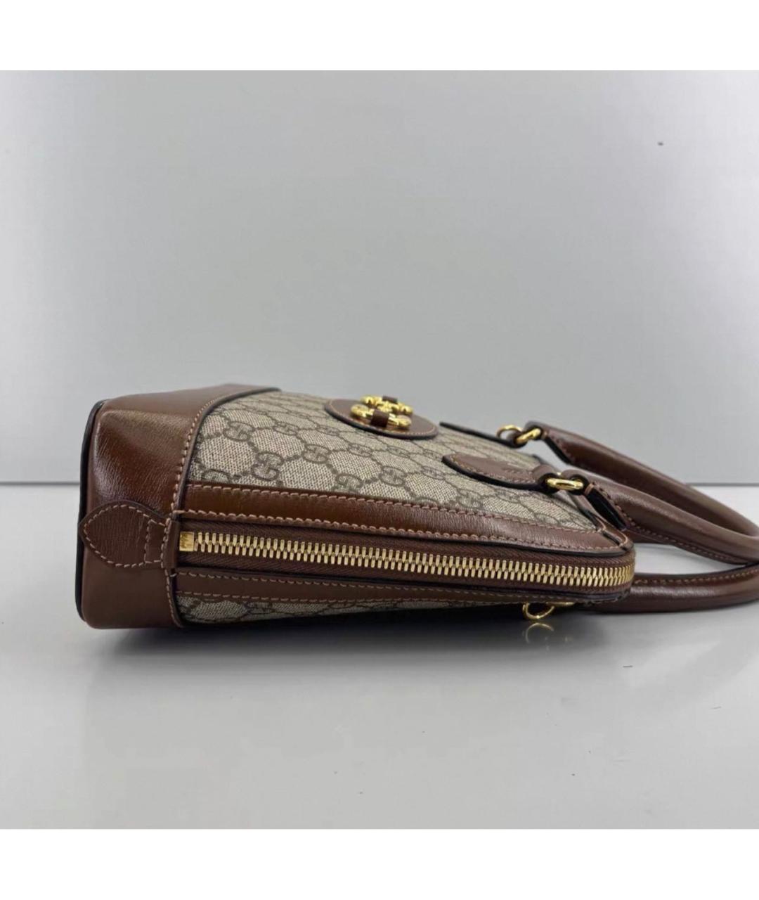 GUCCI Коричневая кожаная сумка через плечо, фото 5