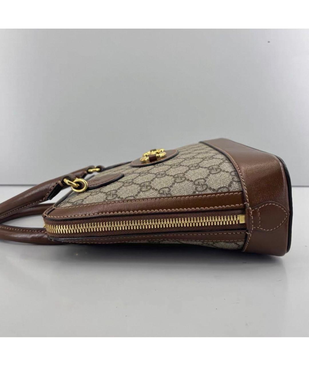 GUCCI Коричневая кожаная сумка через плечо, фото 4