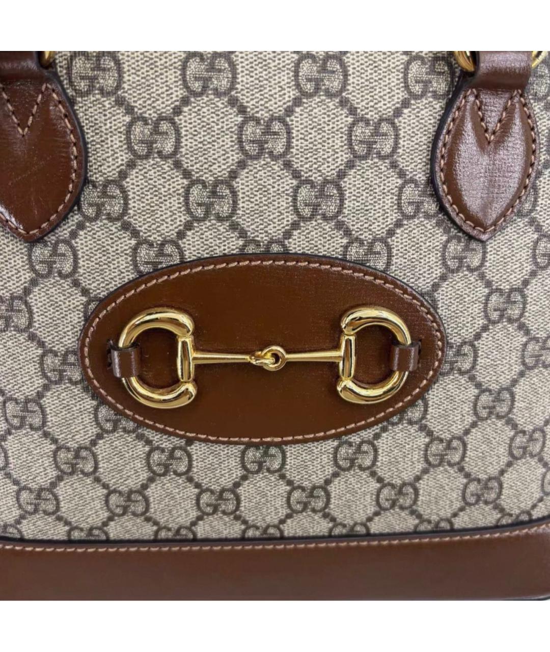 GUCCI Коричневая кожаная сумка через плечо, фото 6