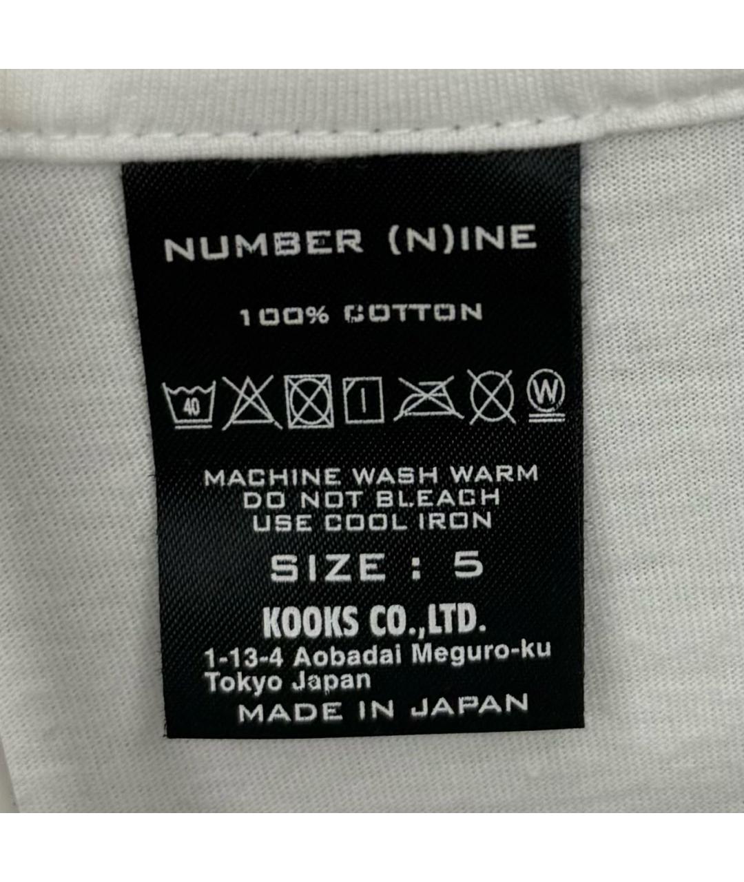 NUMBER (N)INE Белая хлопковая футболка, фото 4