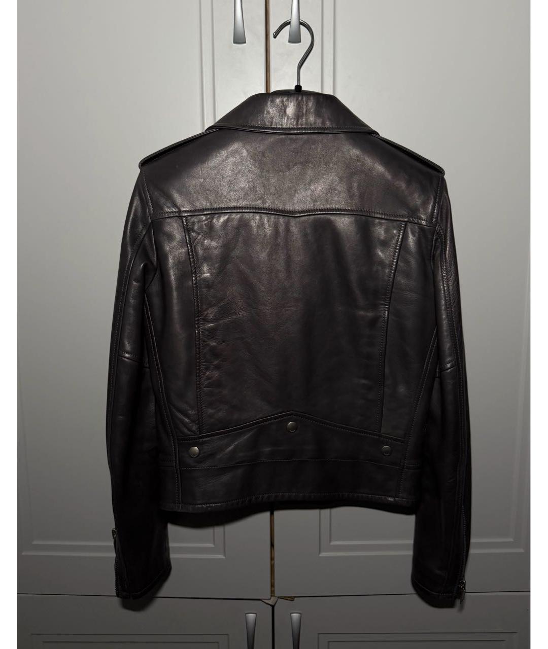 SAINT LAURENT Серая кожаная куртка, фото 3