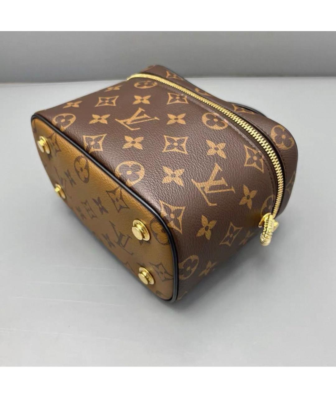 LOUIS VUITTON Коричневая сумка с короткими ручками из канвы, фото 5