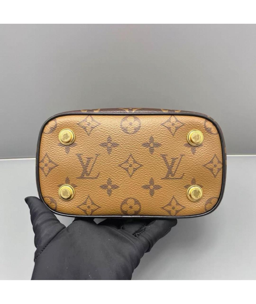 LOUIS VUITTON Коричневая сумка с короткими ручками из канвы, фото 6
